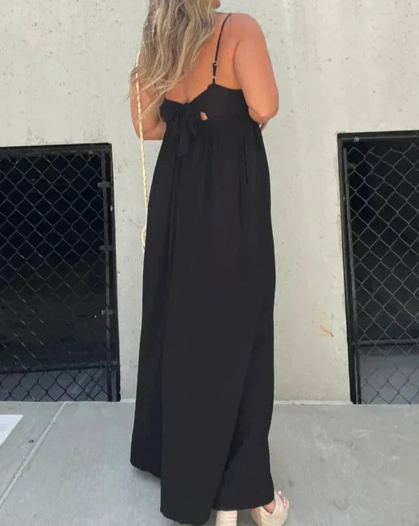 ILIANA - TUTA IN COTONE CON SCOLLO A V
