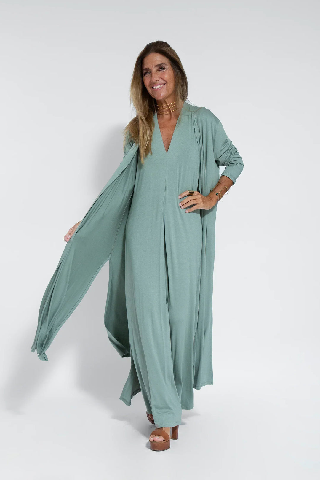 Ayania - Set abito e gilet snellente